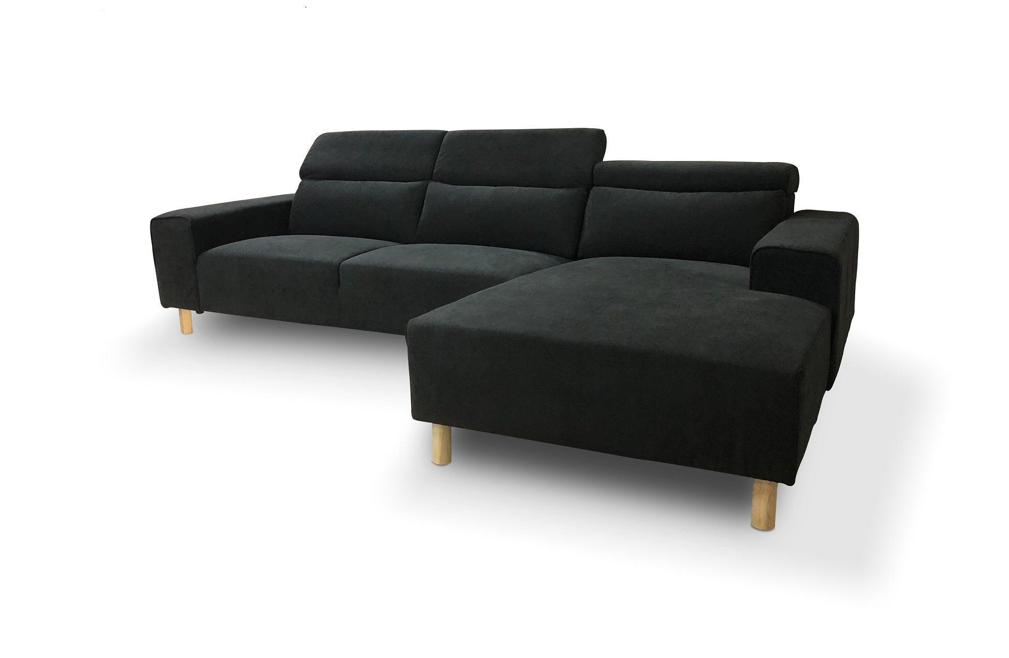 Seoul (Outright Payment SOLD AS IS) 3 Seater Fabric Corner Sofa with Chaise and Adjustable Headrest - The A2Z Furniture