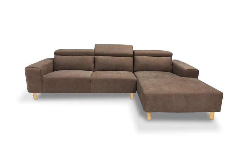 Seoul (Outright Payment SOLD AS IS) 3 Seater Fabric Corner Sofa with Chaise and Adjustable Headrest - The A2Z Furniture