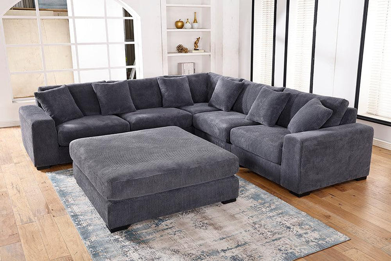 Skipper Modular Corner Sofa in Grey Velvet | Deep Seats | High Quality - The A2Z Furniture