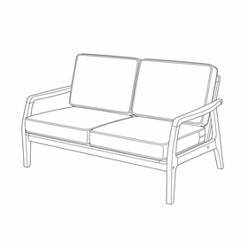 Donald 2 Seater Fabric Sofa dimension line diagram