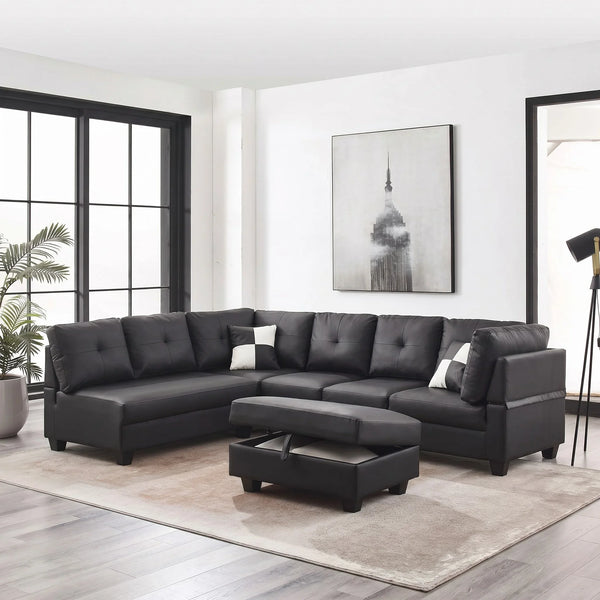 LA TERRE SHOP SALON de BLACK 2個セット Shop Spencer II: Stylish & Modular Chaise Lounge Sofa in Black