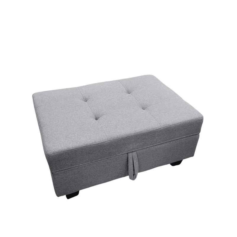 Spencer Grey Fabric Ottoman with Storage