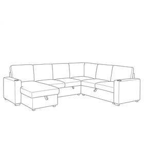 Springbrook Corner Sofa Bed with Storage dimension diagram (blank, dimensions to be added)