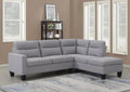Sunny Corner Chaise Sofa in Grey Fabric - The A2Z Furniture