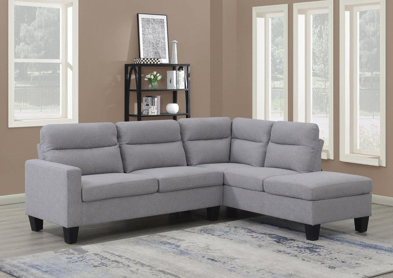 Sunny Corner Chaise Sofa in Grey Fabric - The A2Z Furniture
