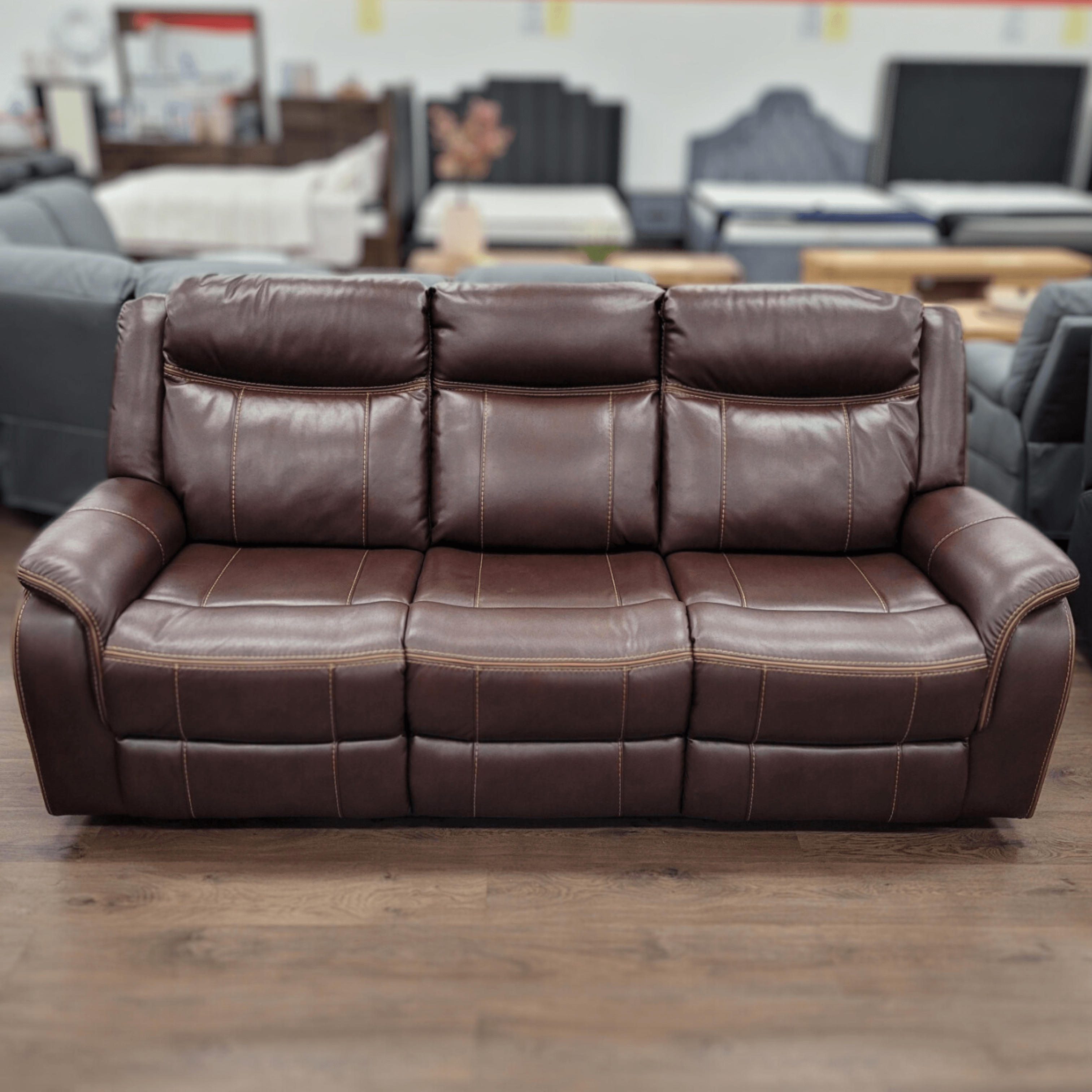 Sunshine 3 Seater Air Leather Recliner Lounge