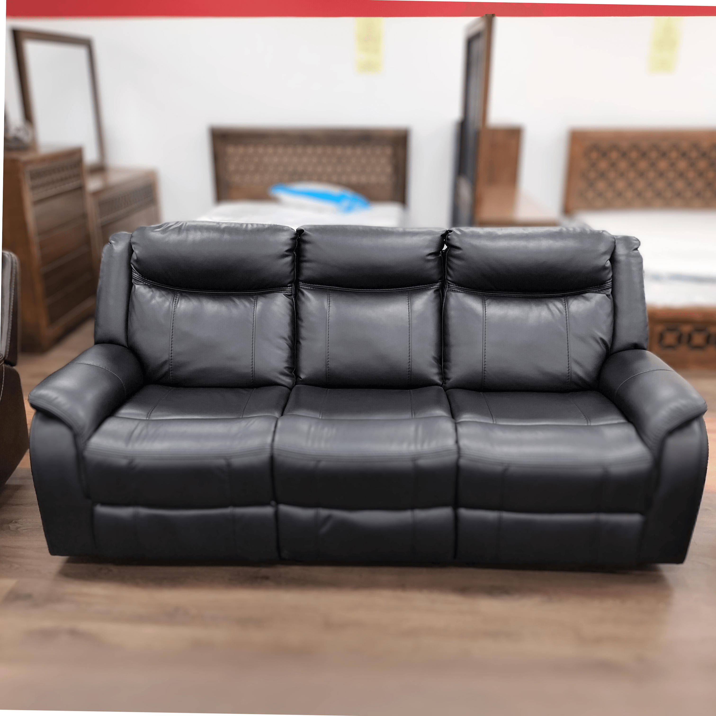 Sunshine 3 Seater Air Leather Recliner Lounge