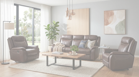 Sunshine Manual 3+1+1 Brown Recliner Package dimension diagram — measurements coming soon