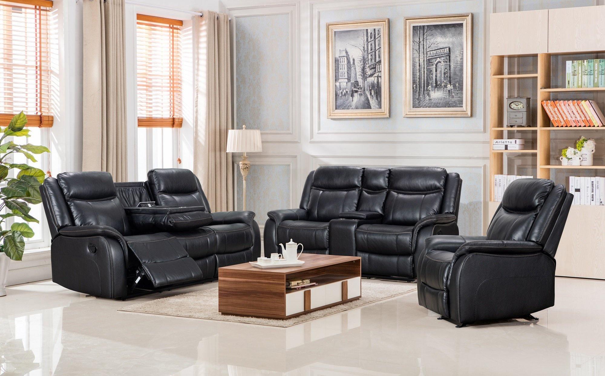 Sunshine 3+2 Seater Manual Recliner Lounge Suite in Air Leather