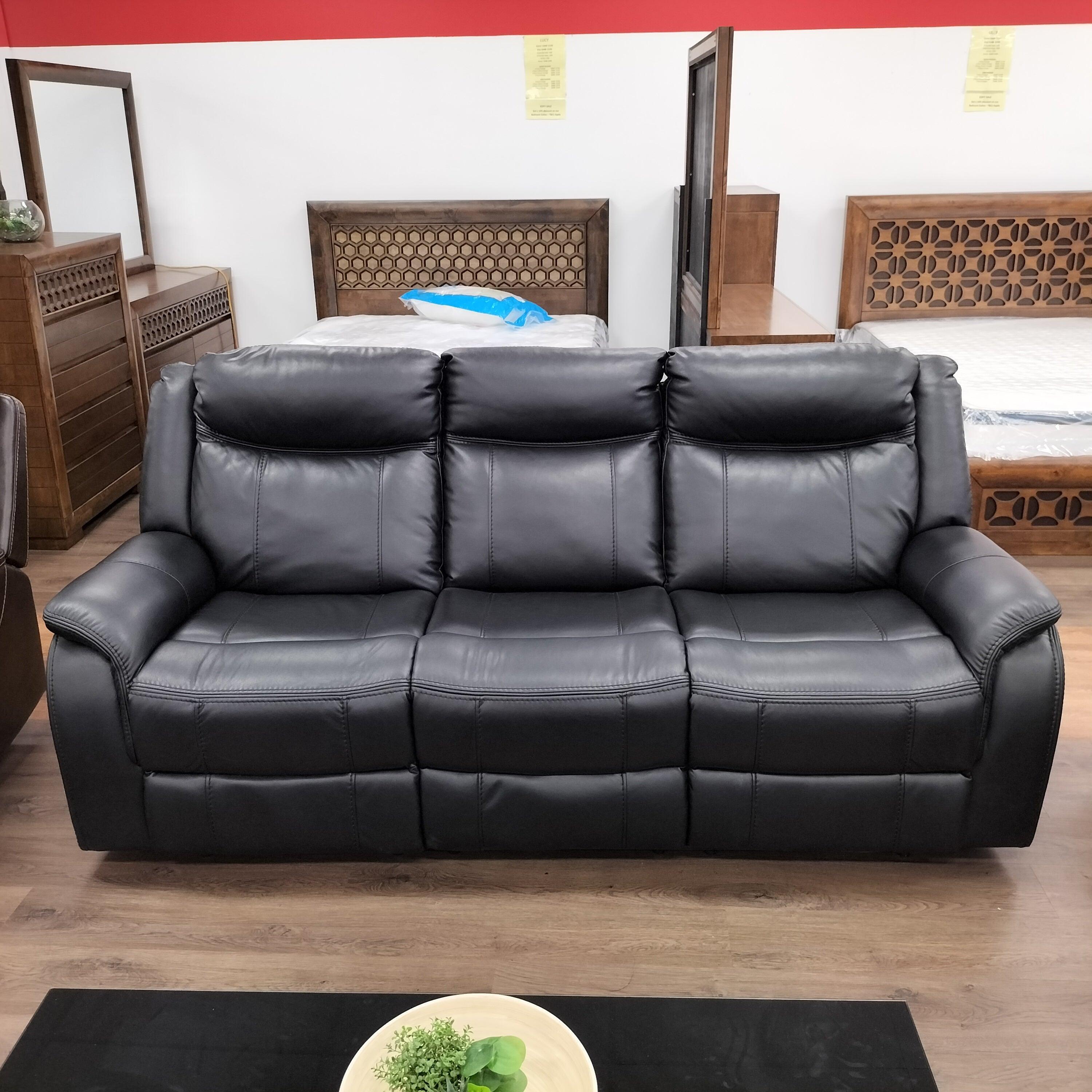 Sunshine Electric 3 Seater & 2 Single Black Recliner Package