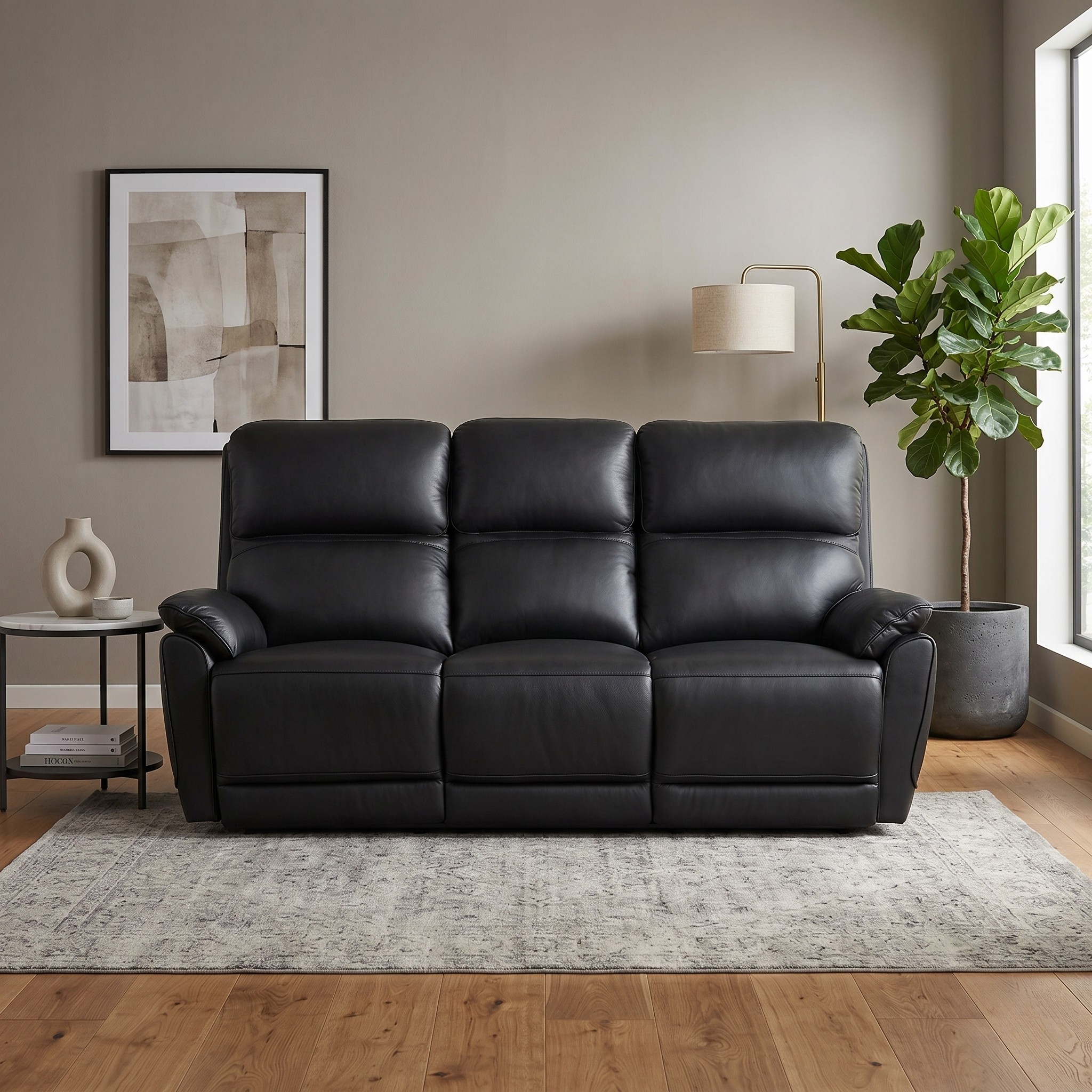 Swan 3 Seater Leather Recliner Lounge