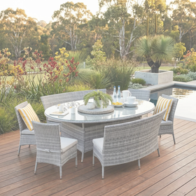 Tahiti 7 Piece Outdoor Wicker Dining Set dimension diagram base