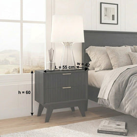 Tennyson Bedside Table dimension diagram showing 55cm length, 42cm width and 60cm height