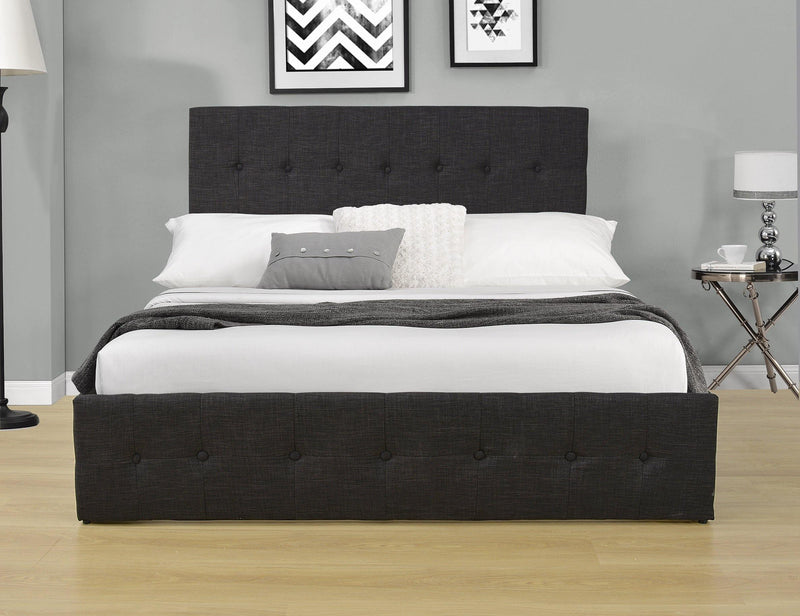 Valko Fabric Upholstered Gas Lift Bed Frame available in Single, Double, Queen and King Size - The A2Z Furniture