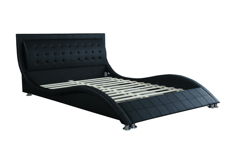 Victory Bed Frame - Modern Leather Bed with LED Lights - The A2Z Furniture