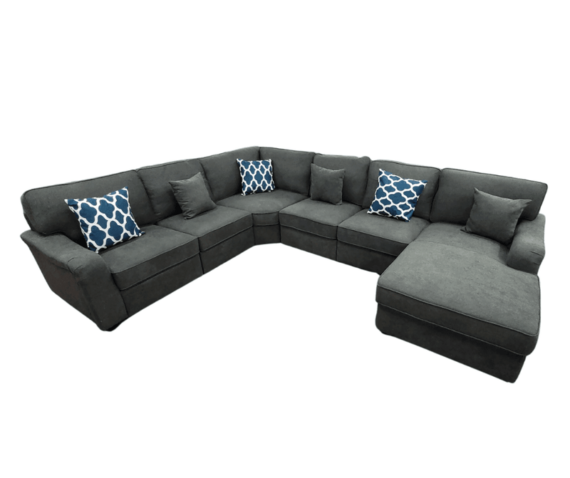 Watson Grey Modular Corner Sofa with Chaise - The A2Z Furniture