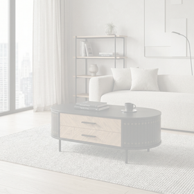Zara oval coffee table dimension reference — 110 cm length, 60 cm width, 38 cm height